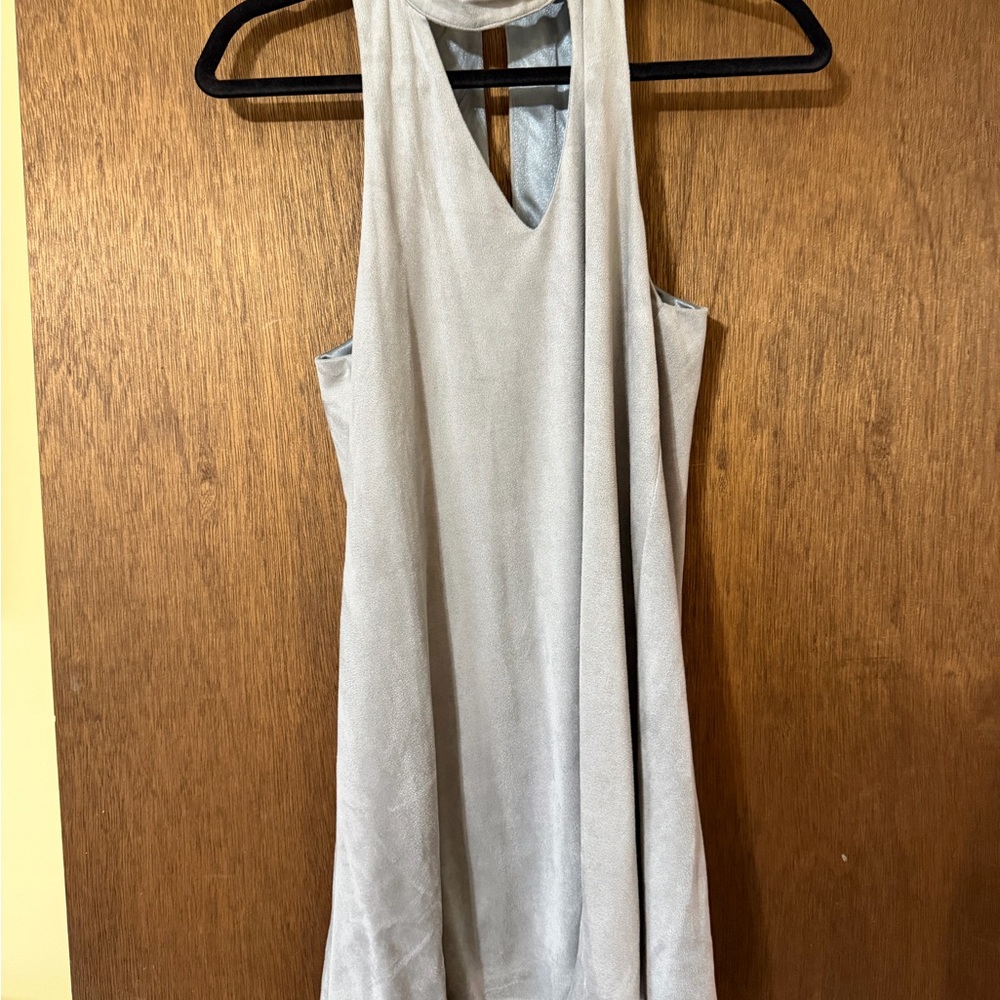 Olivaceous Light Gray Backless Dress
